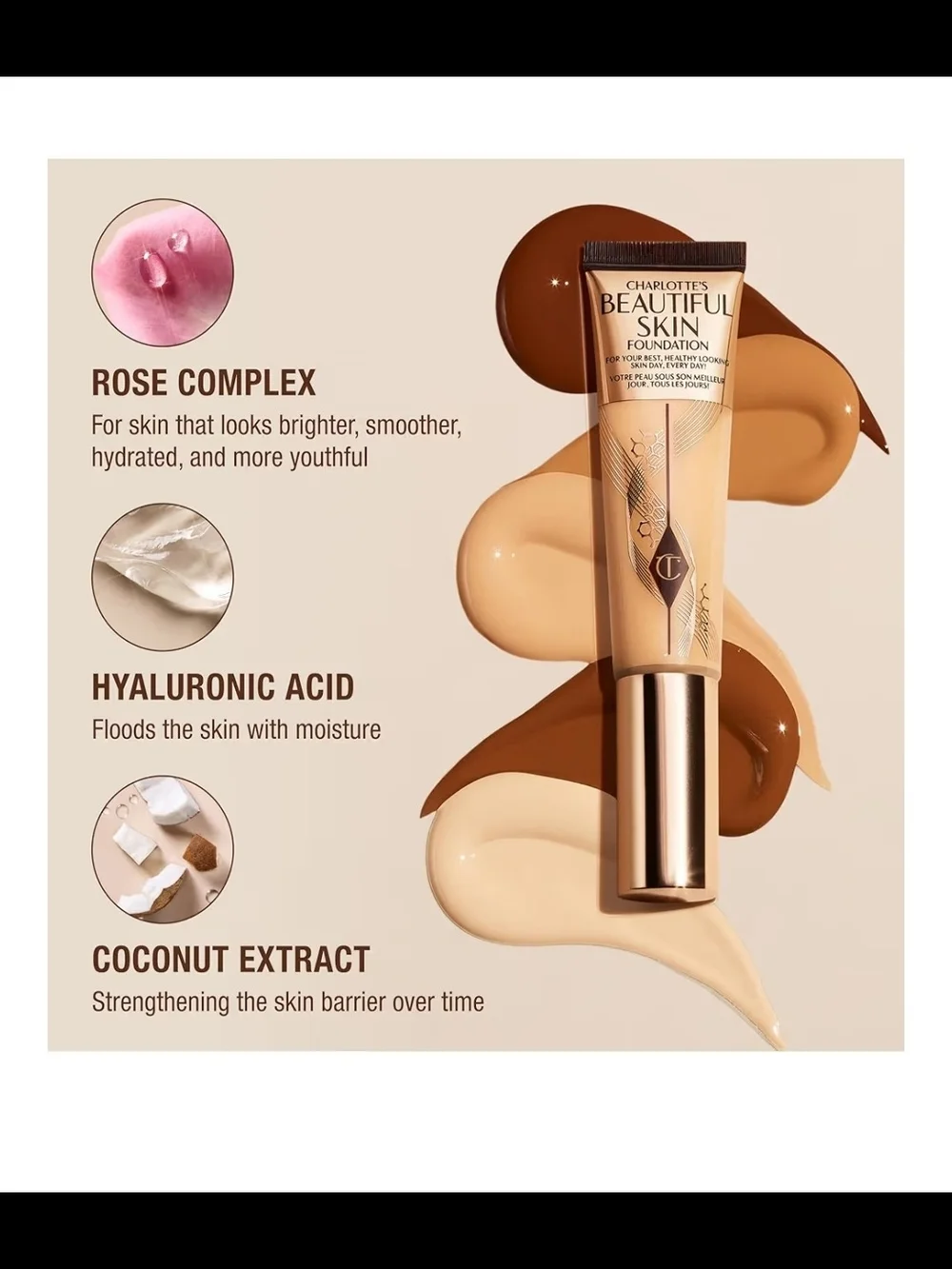 Charlotte Tilbury Beautiful Skin Foundation - 1 Neutral New In Box 1 Fl Oz